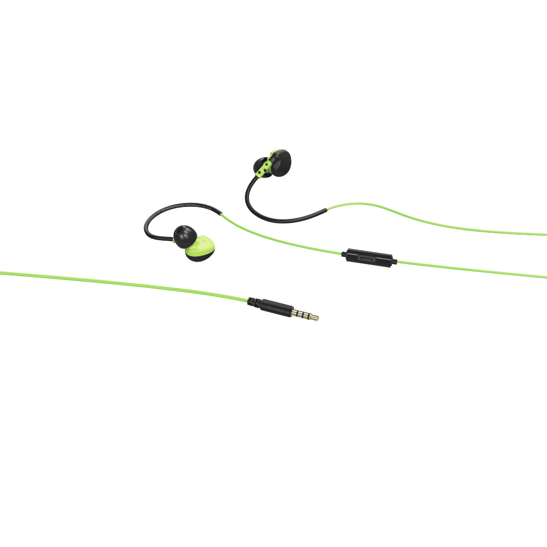 HAMA 135606 "Run" Clip-On Sport Earphones, black/green