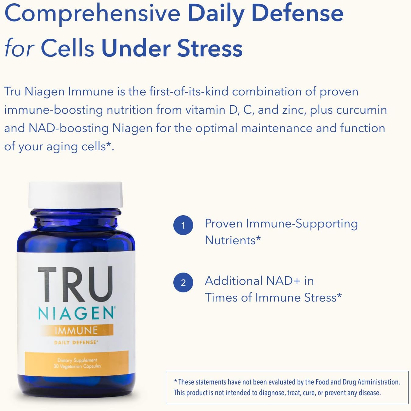 TRU NIAGEN Immune Support Supplement 150mg 30ct 30 Capsules