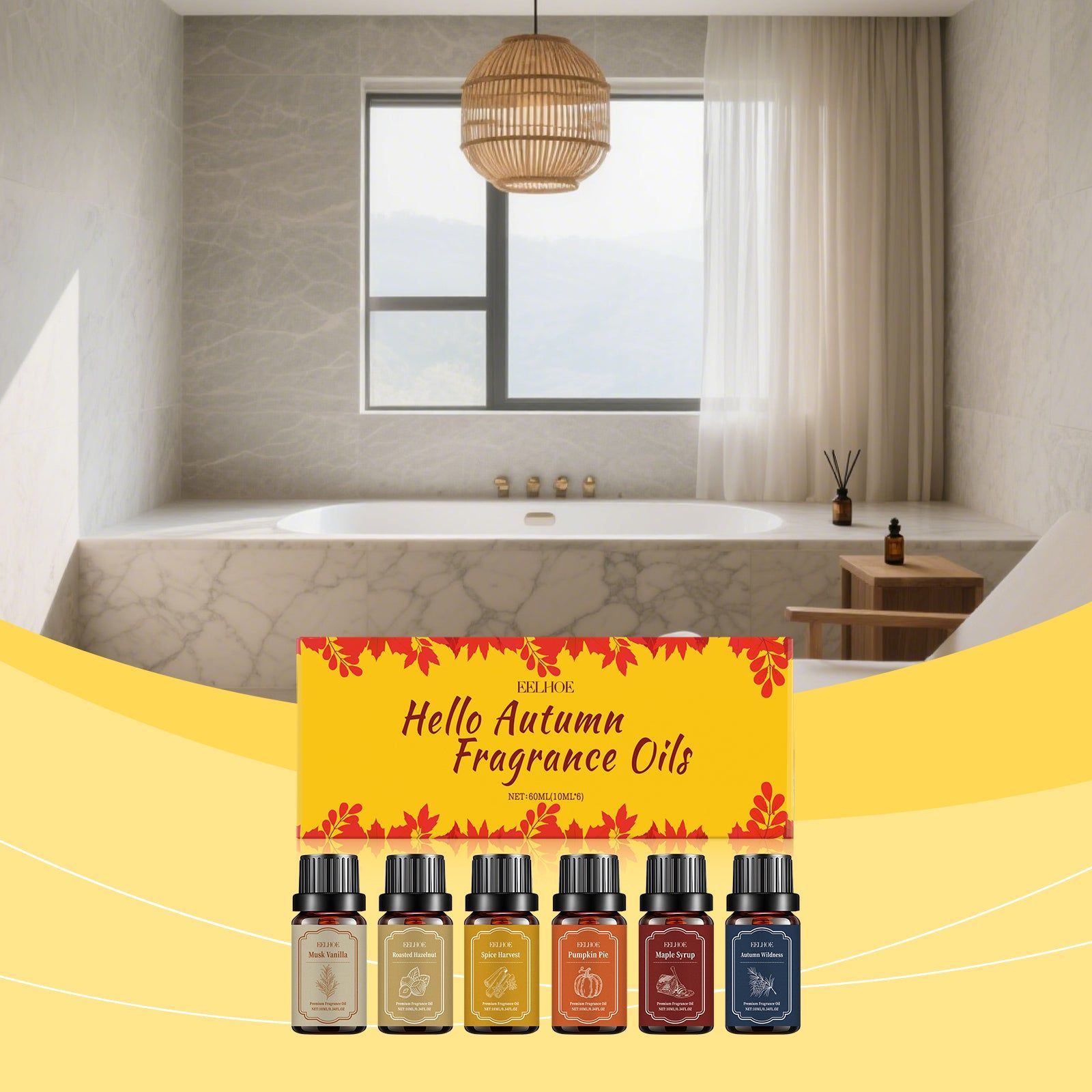 Autumn Essential Oil Set, Cozy Aromatherapy, Fall Fragrance, Home Relaxation ,1 set
