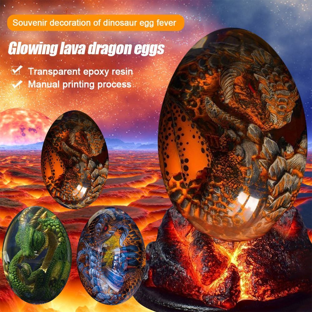 Lava Dragon Egg Dream Crystal Dinosaur Egg Souvenir Resin Sculpture Ornaments Home Decor