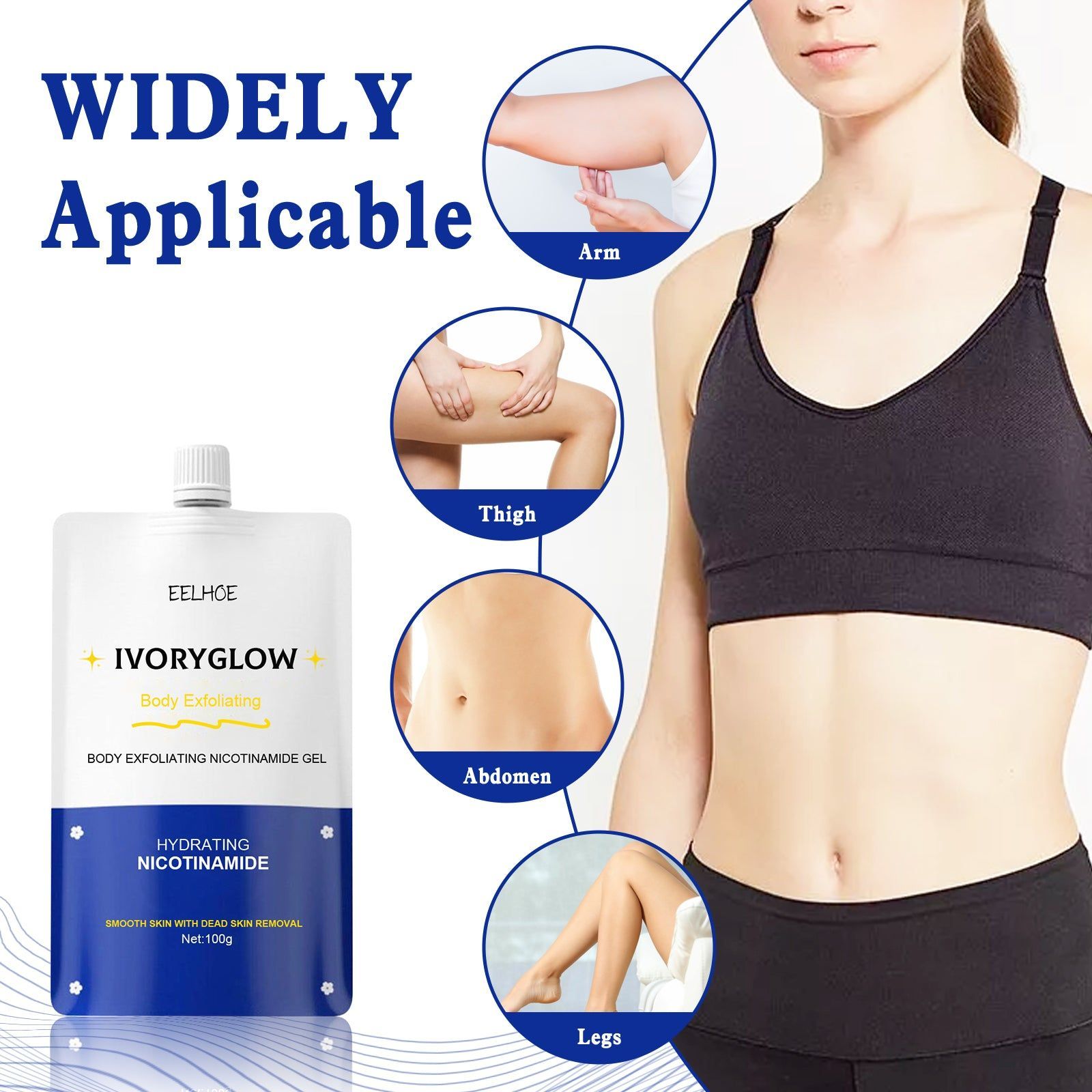 Brighten Skin with Body Exfoliating Niacinamide Gel, Fade Dark Spots, Deep Clean ,100g