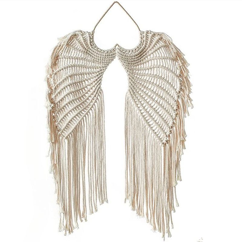 Bohemian Angel Wings Macrame Wall Hanging Woven Tapestry Bedroom Living Decor