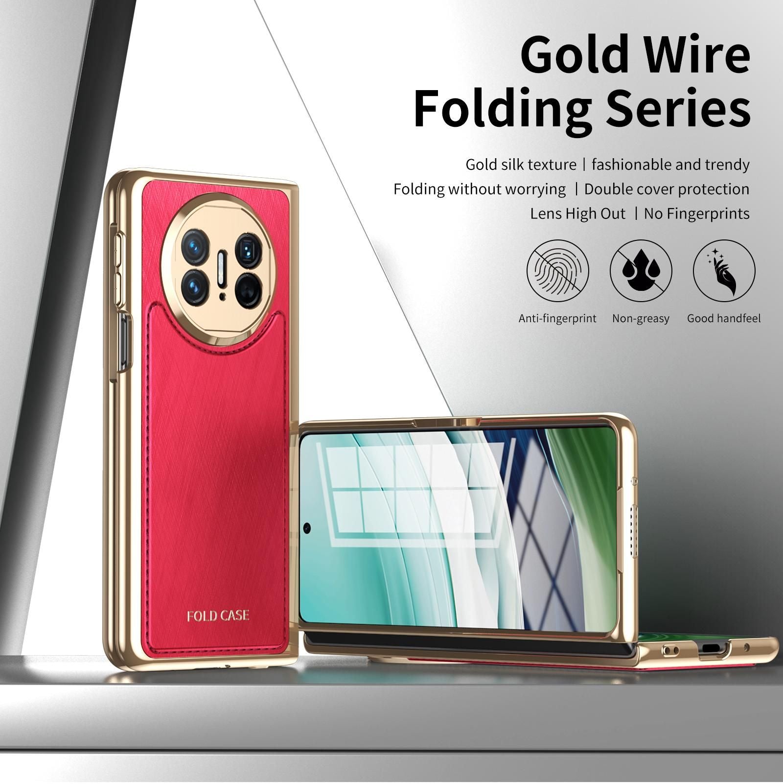 Plating Silver Brocade Case For Huawei Mate X3