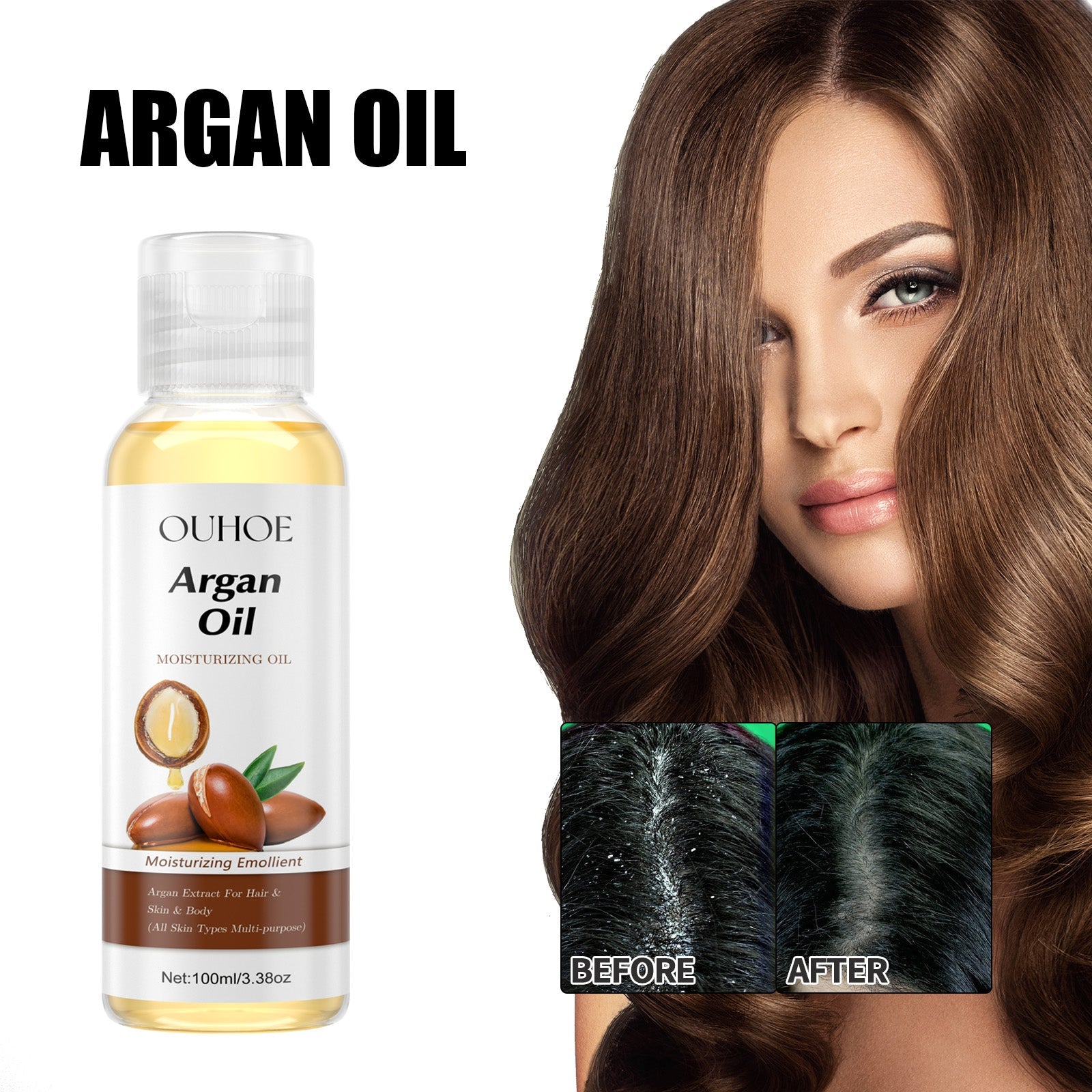 Argan Oil for Hair Conditioning and Facial Skin, Nourishing, Hydrating, Anti-Aging ,100ml