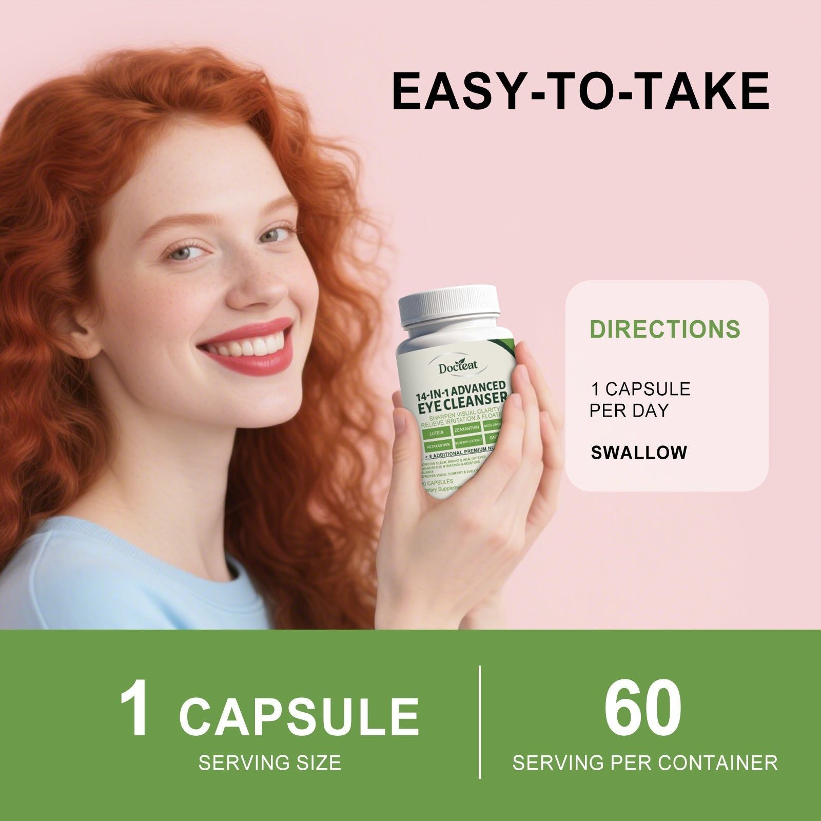Eye Care Supplement Capsules, Relieve Dryness, Improve Vision, Eye Fatigue Relief ,60 capsules