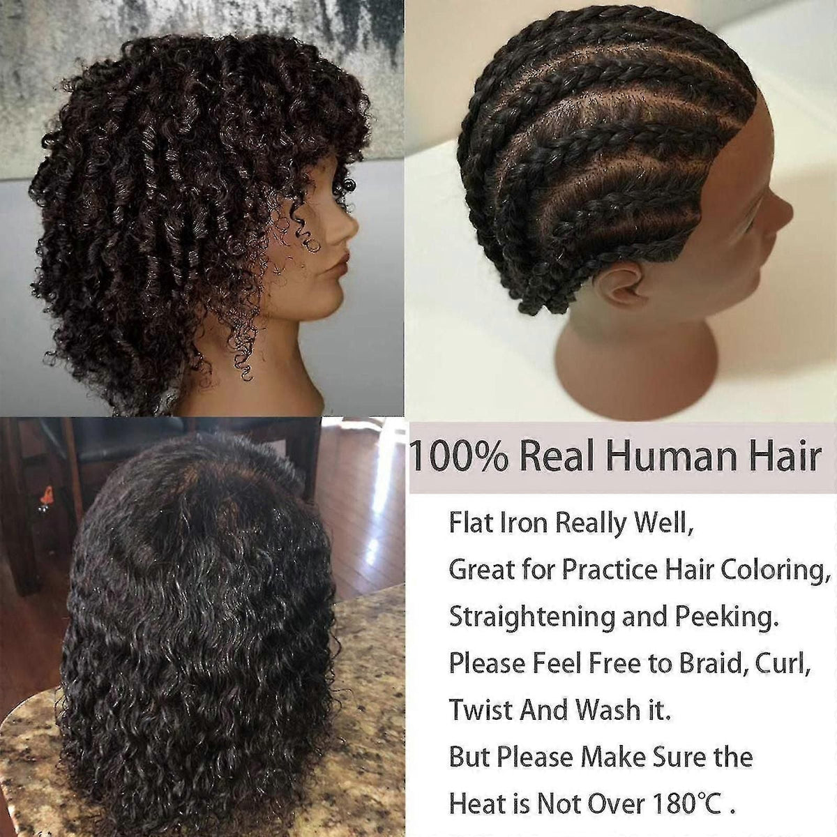 African American Mannequin Head With Real Hair for Styling