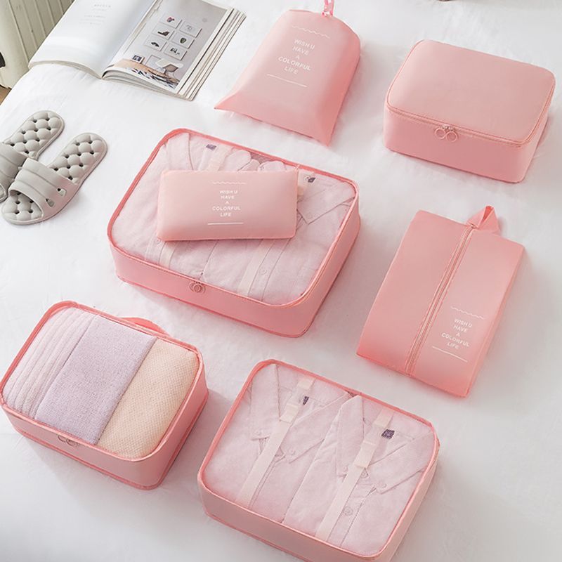 7pcs Travel Packing Bag Luggage Storage Bag Clothes Organizers Packing Cubes