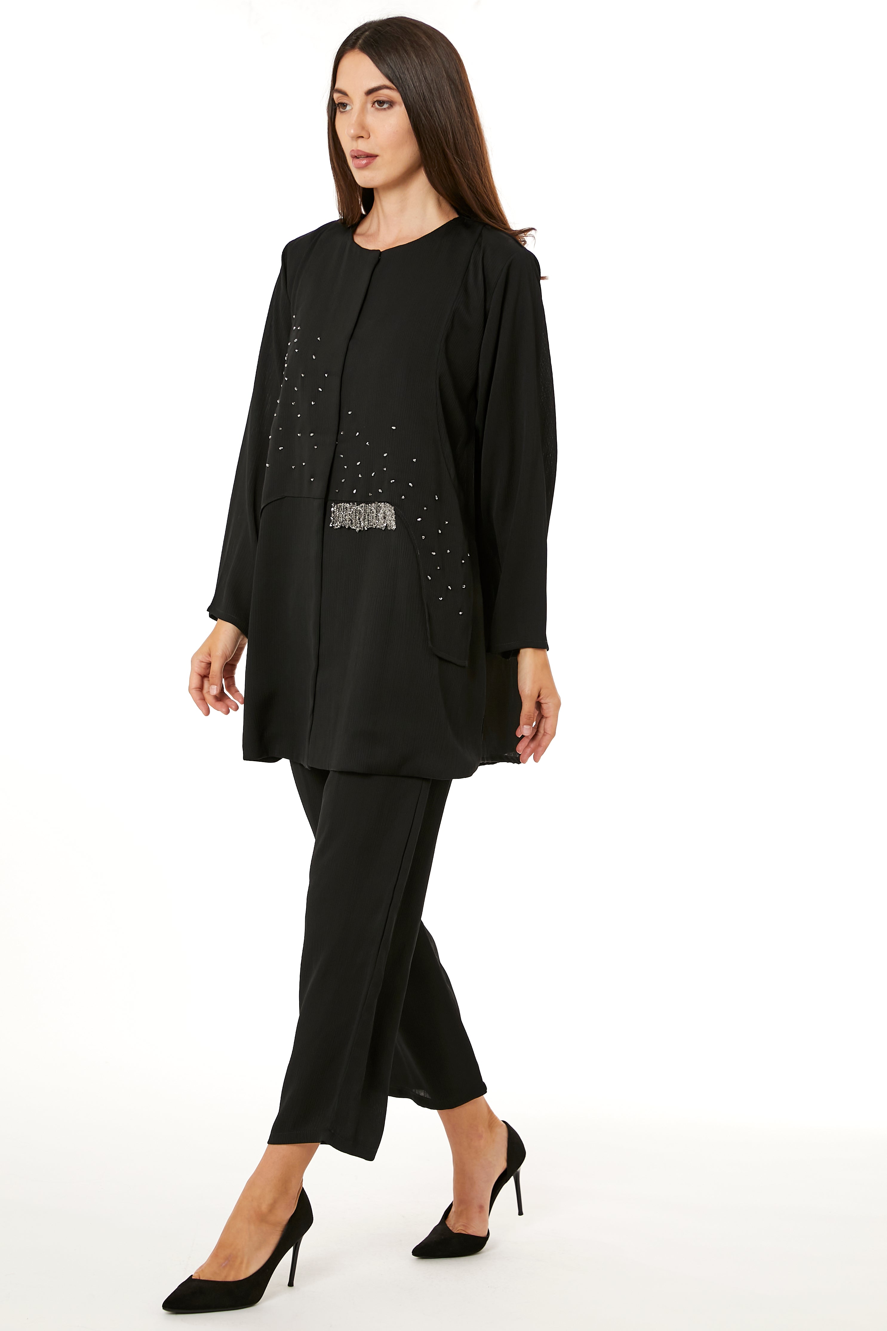 MOiSTREET Black Zoom Top and Pants Set travel Wear