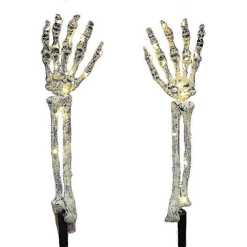 Halloween Skeleton Arm Stakes With LED Outdoor Yard Lights