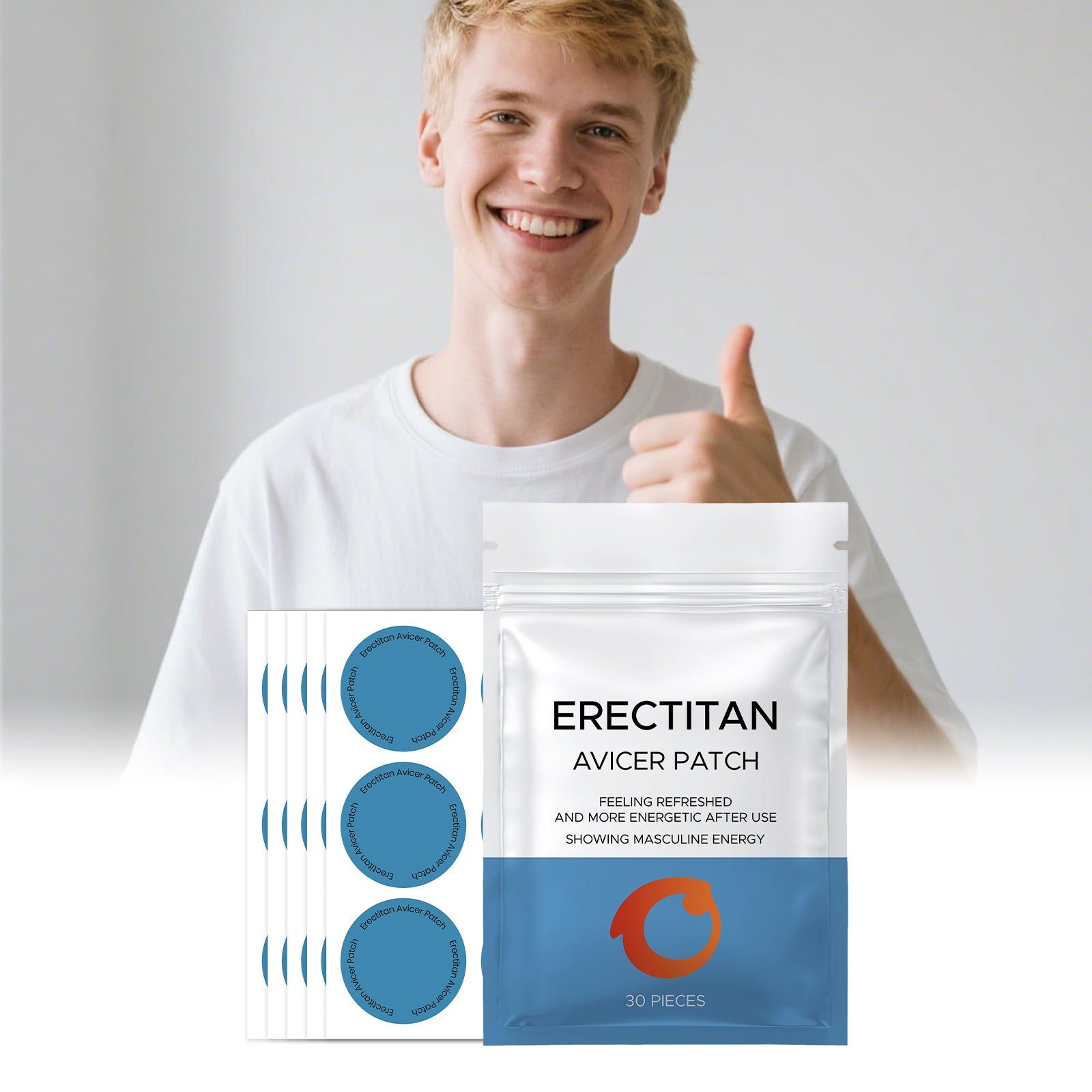 Male Care Patch, Daily Vitality Boost, Natural Men's Health, Easy Skin Care ,30 pieces