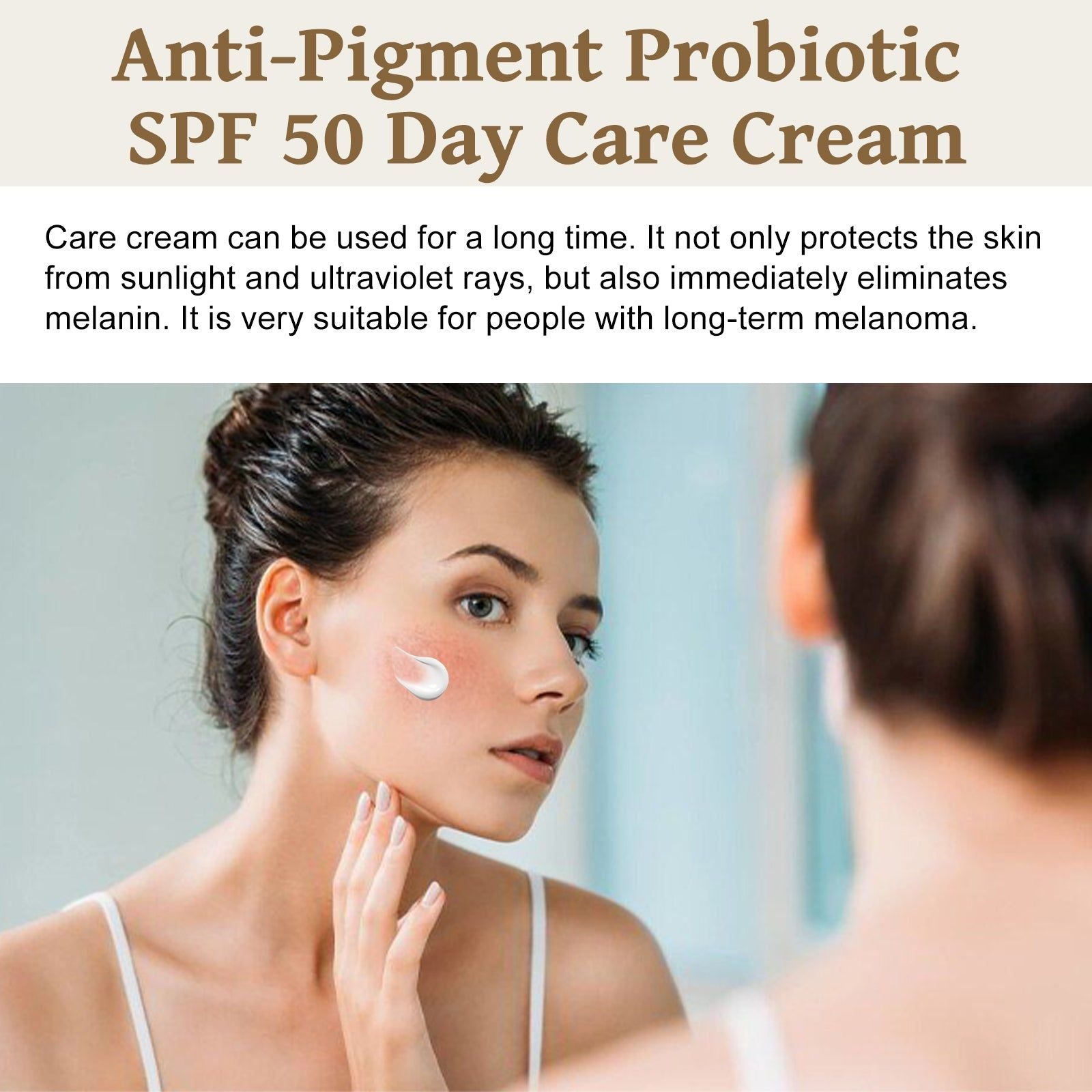 Anti-poignant Probiotic SPF 50 Day Cream, Brightening, Waterproof, Skin-Repair, UV Protection ,50ml