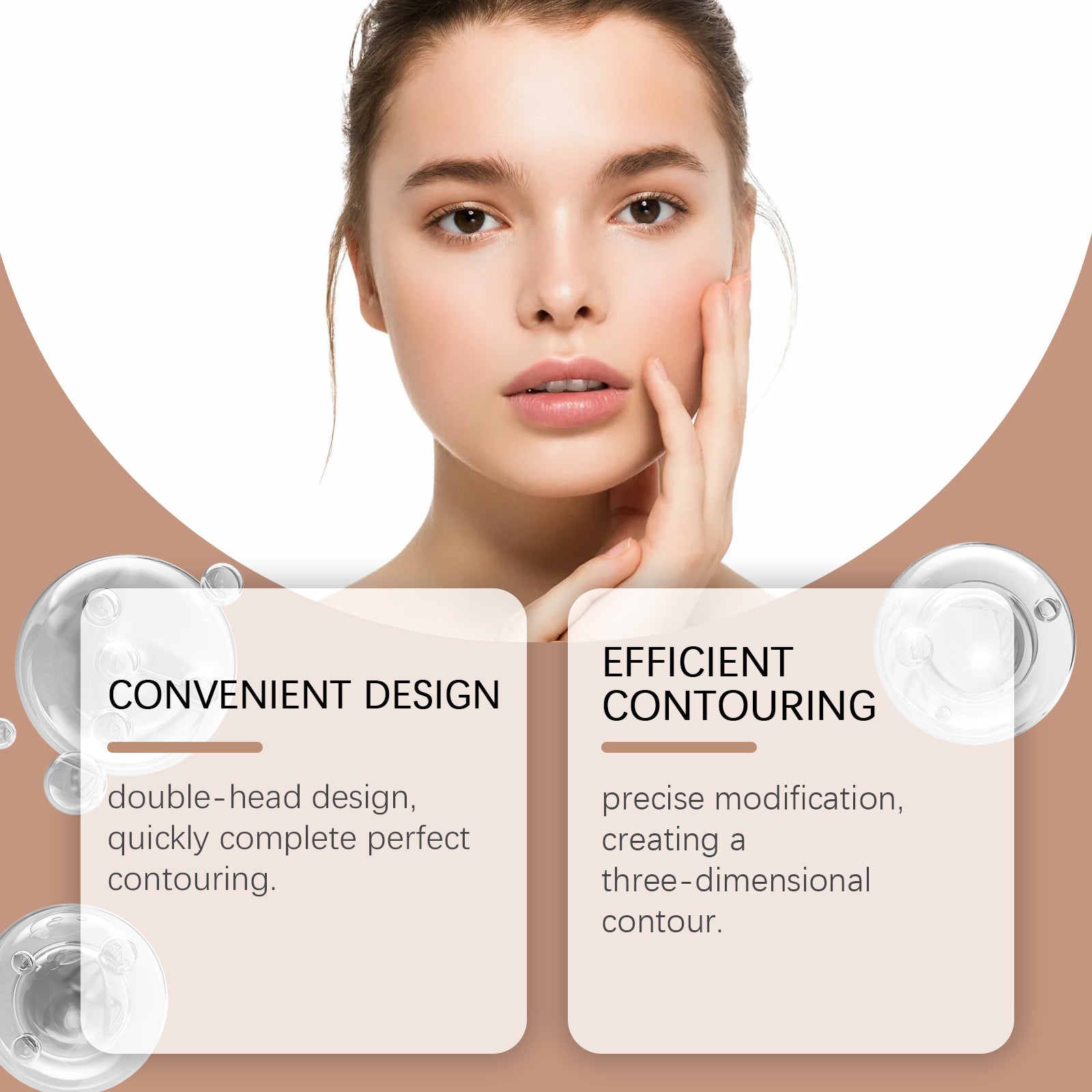 2-in-1 Face Makeup Contouring Stick, Brightening, Light Texture, Natural Glow ,7g