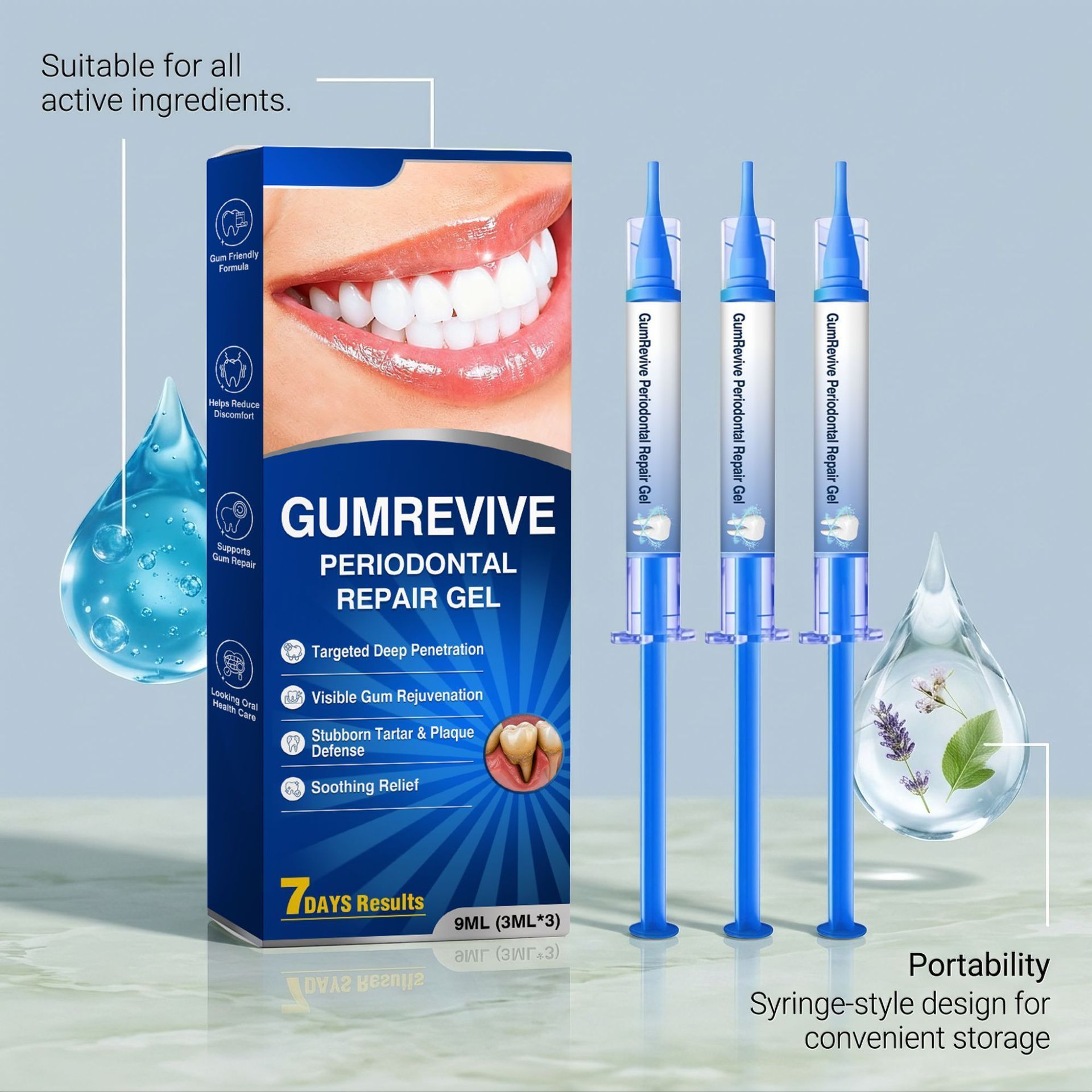 Gumrevive Gum Care Oral Gel, Gentle Daily Gum Soothing Care for Oral Comfort, 3pcs 3ml Each