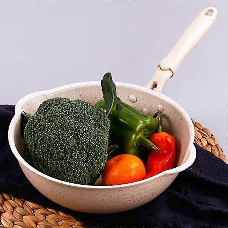 Thickened Bottom Stone Frying Multifunction Non-stick Pans Deep Nougat Pot Big Mouth Wok 20cm
