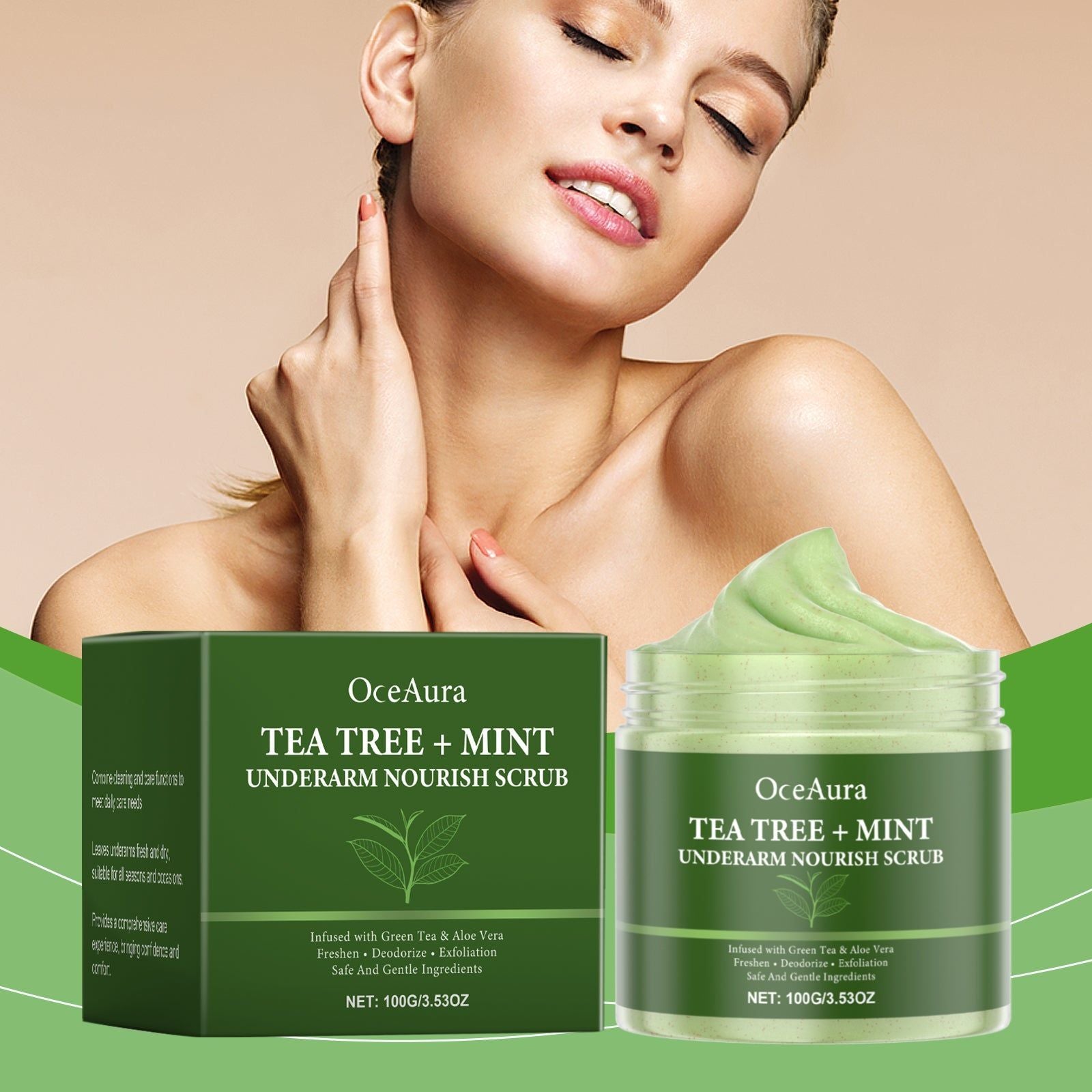 Body Scrub, Deep Cleansing, Exfoliating, Moisturizing, Odor-Free, Soft Skin ,100g