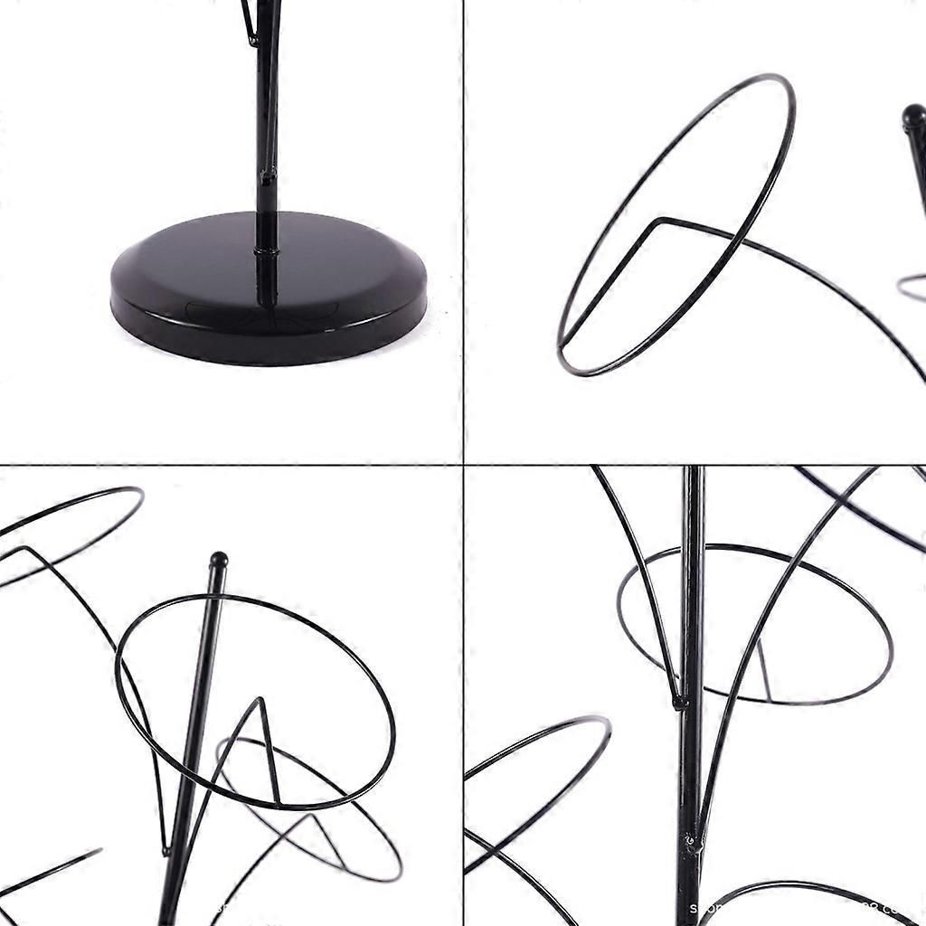 Metal Hats Display Rack with 5 Round Standing Hooks