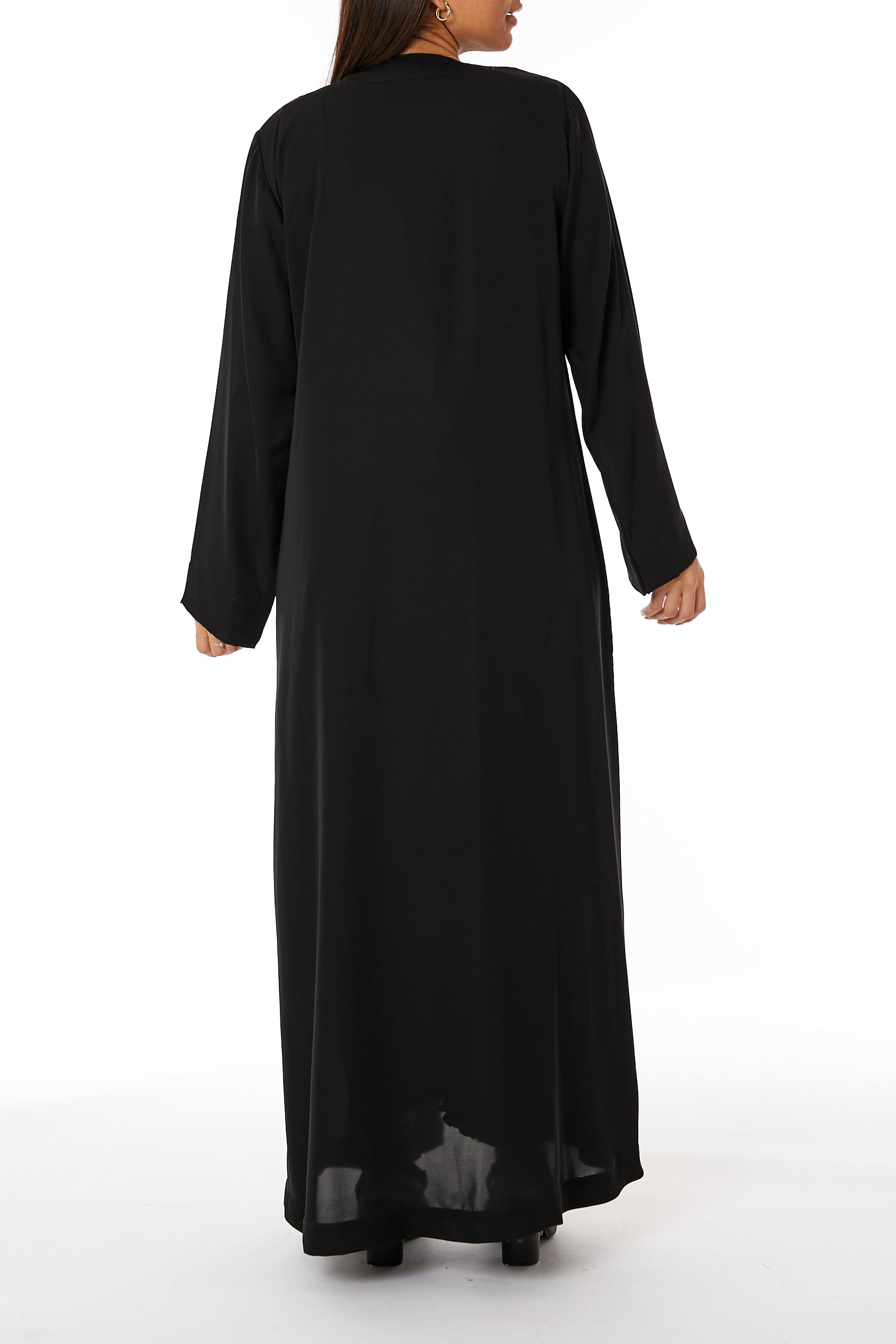 MOiSTREET Black Nida Embroidered Abaya