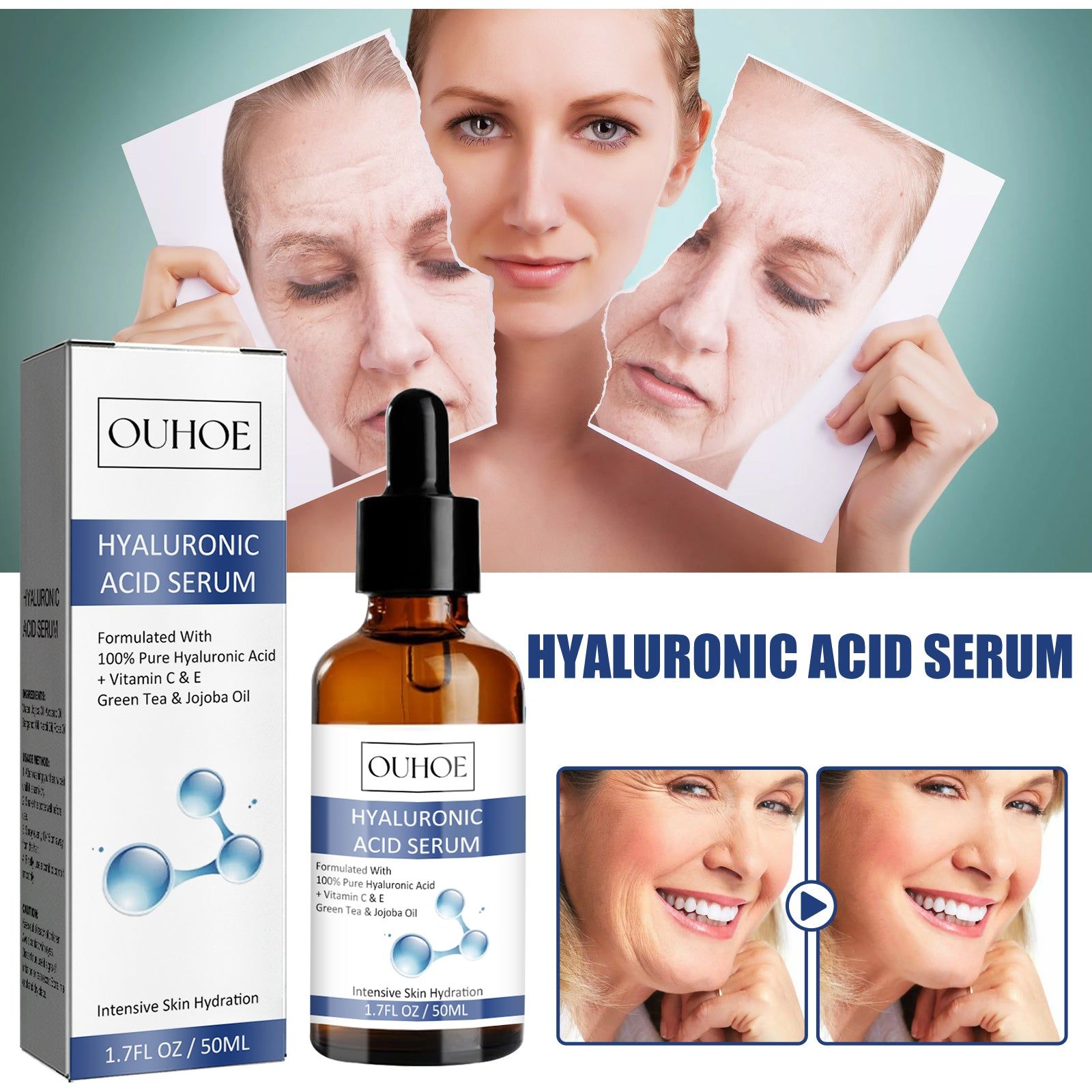 Anti-Aging Serum, Firming and Hydrating Skin, Reduce Wrinkles, Glow ,50ml