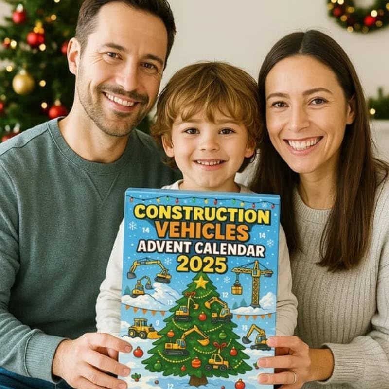 Construction Vehicles Advent Calendar 2025 24 Days Christmas Countdown Calendar
