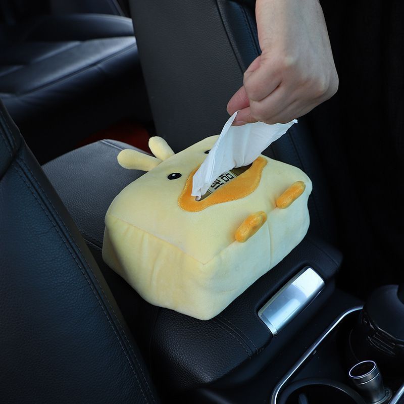 Car Tissue Holder Plush Animal Napkin Dispenser Organizer Auto Interior Accessories