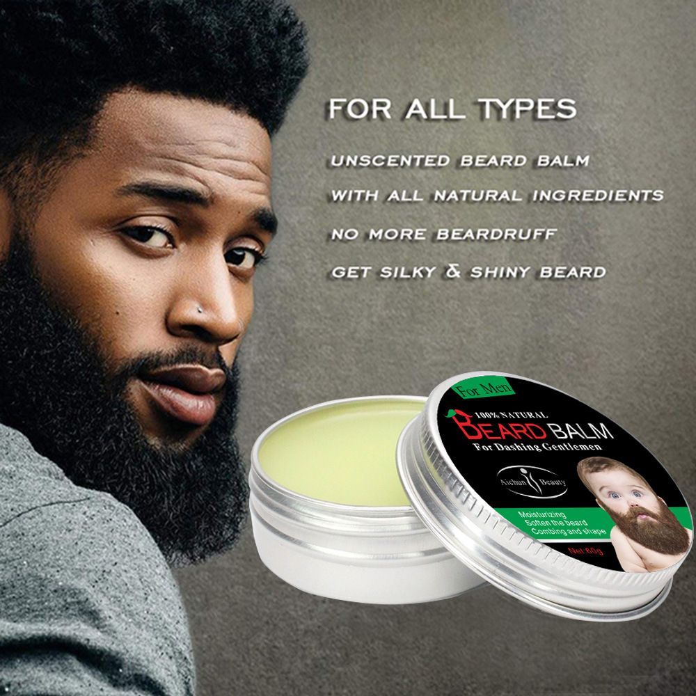 2pcs Beard Cream Moisturizing Organic Growth Wax Natural Beard Balm For Men