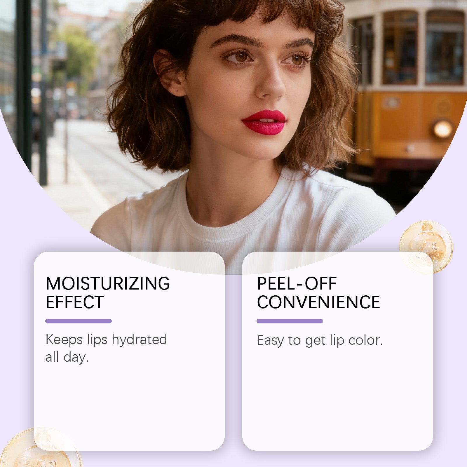 Color-Changing Peel-Off Lip Gloss, Light, Comfortable, Long-Lasting, Trendy Lip Makeup ,3.5ml