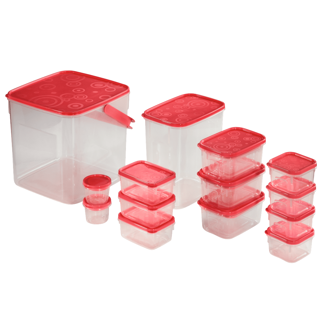 XAVAX 111468 Food Storage Box Set, 18 Pcs., red