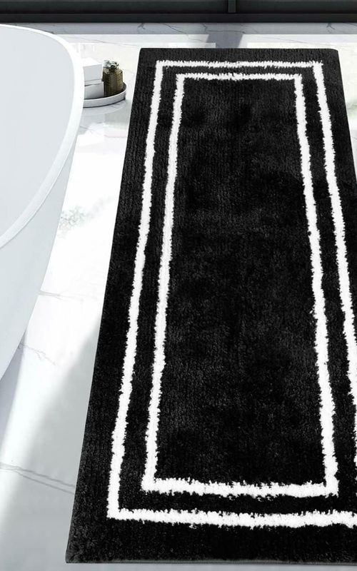 AIESY® Beautiful Runner Double Border Design Non-Slip Bath Mat