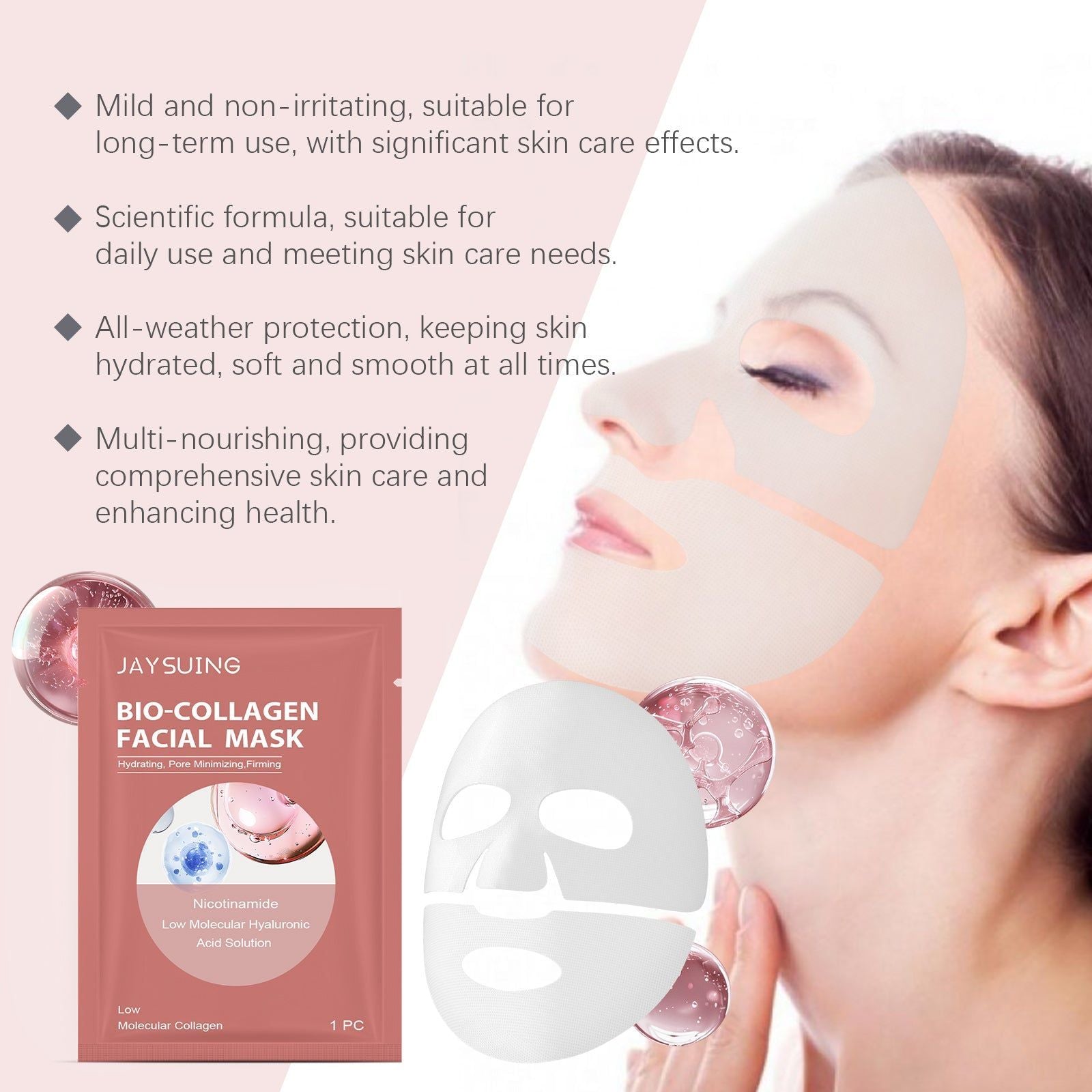Collagen Mask, Moisturizing Brightening, Skin Elasticity, Fine Lines ,4pieces