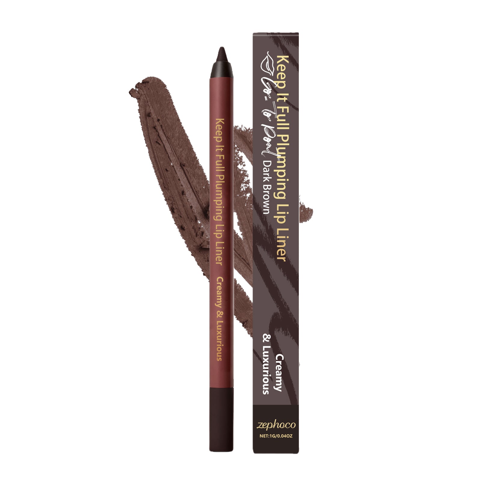 Dark Brown Lip Liner, Plumping, Long-lasting, Smudge-proof, Lip Makeup ,1g