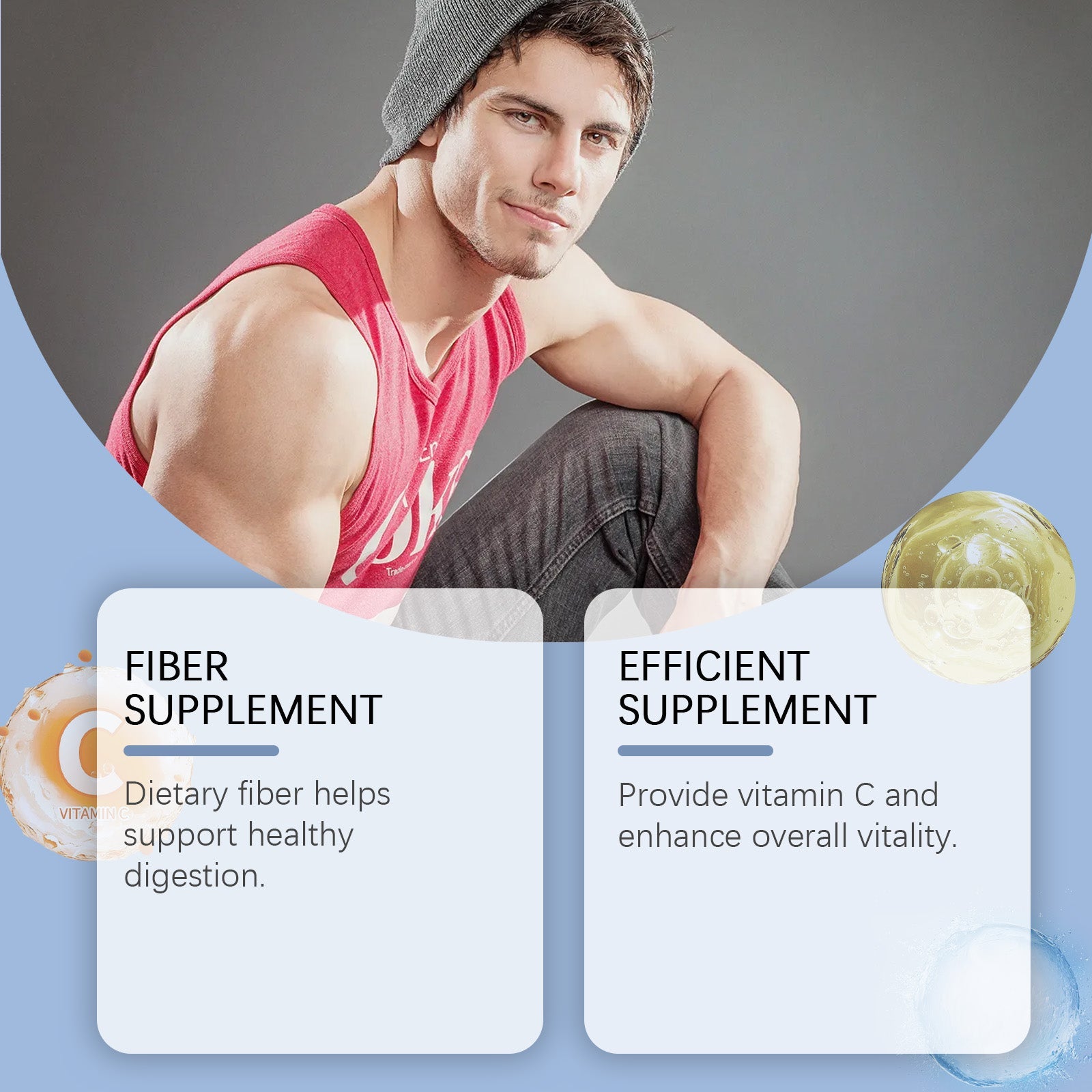 Body Care Supplement, Immune Boost, Vitality Support, Easy to Swallow ,60capsules
