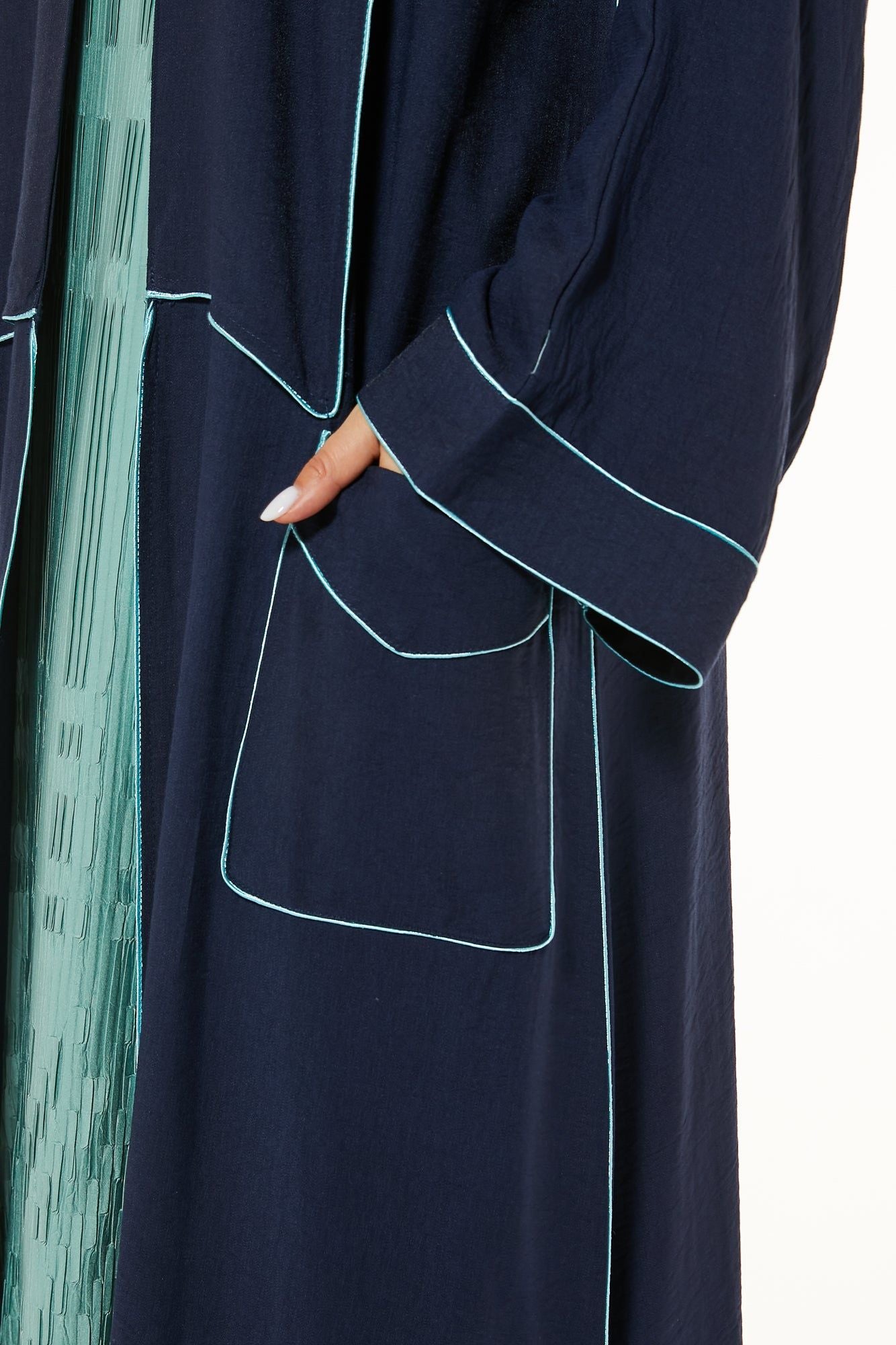 MOiSTREET Navy Casual Abaya with Pockets