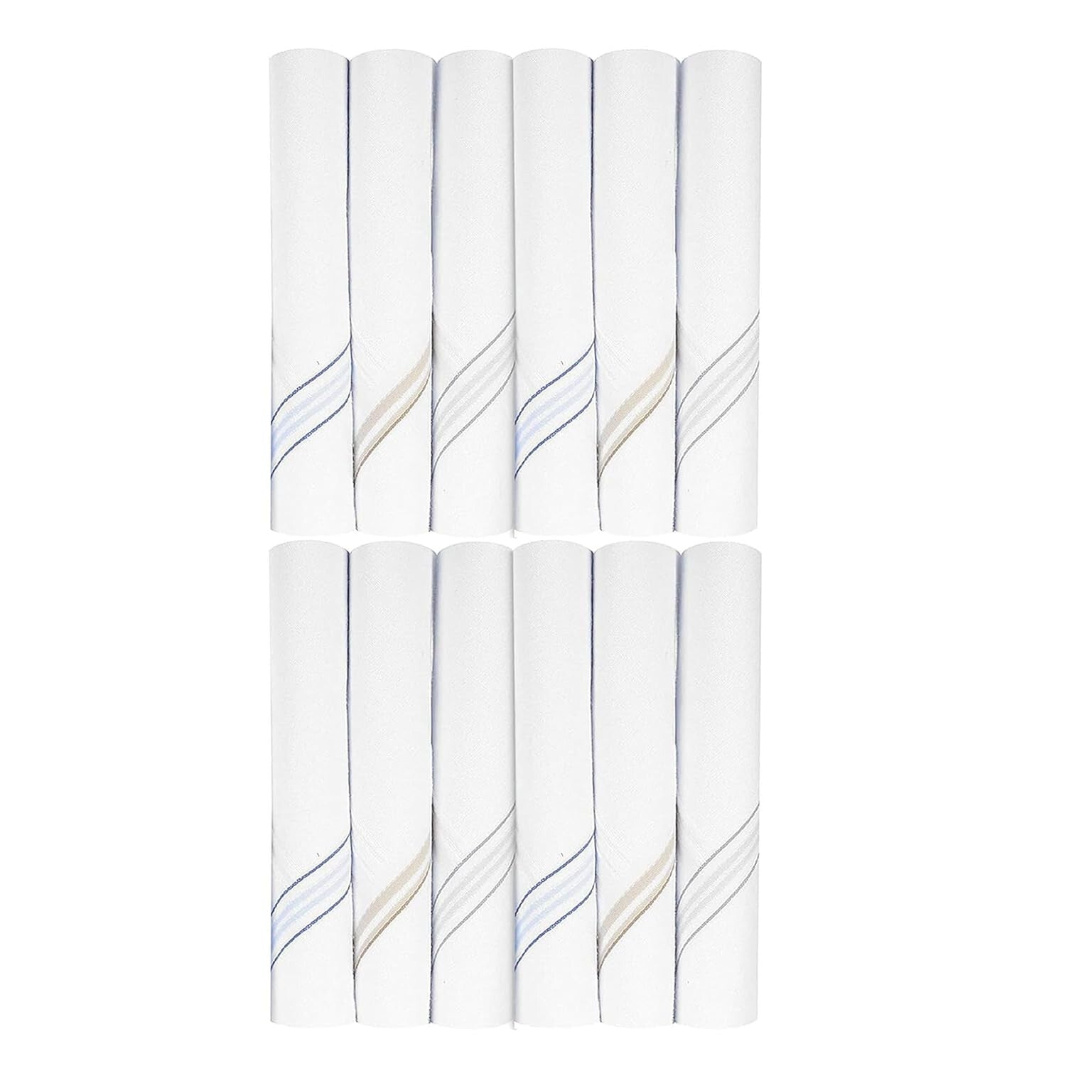 Set of 48 Cotton Hankies for Men Handkerchief Collection