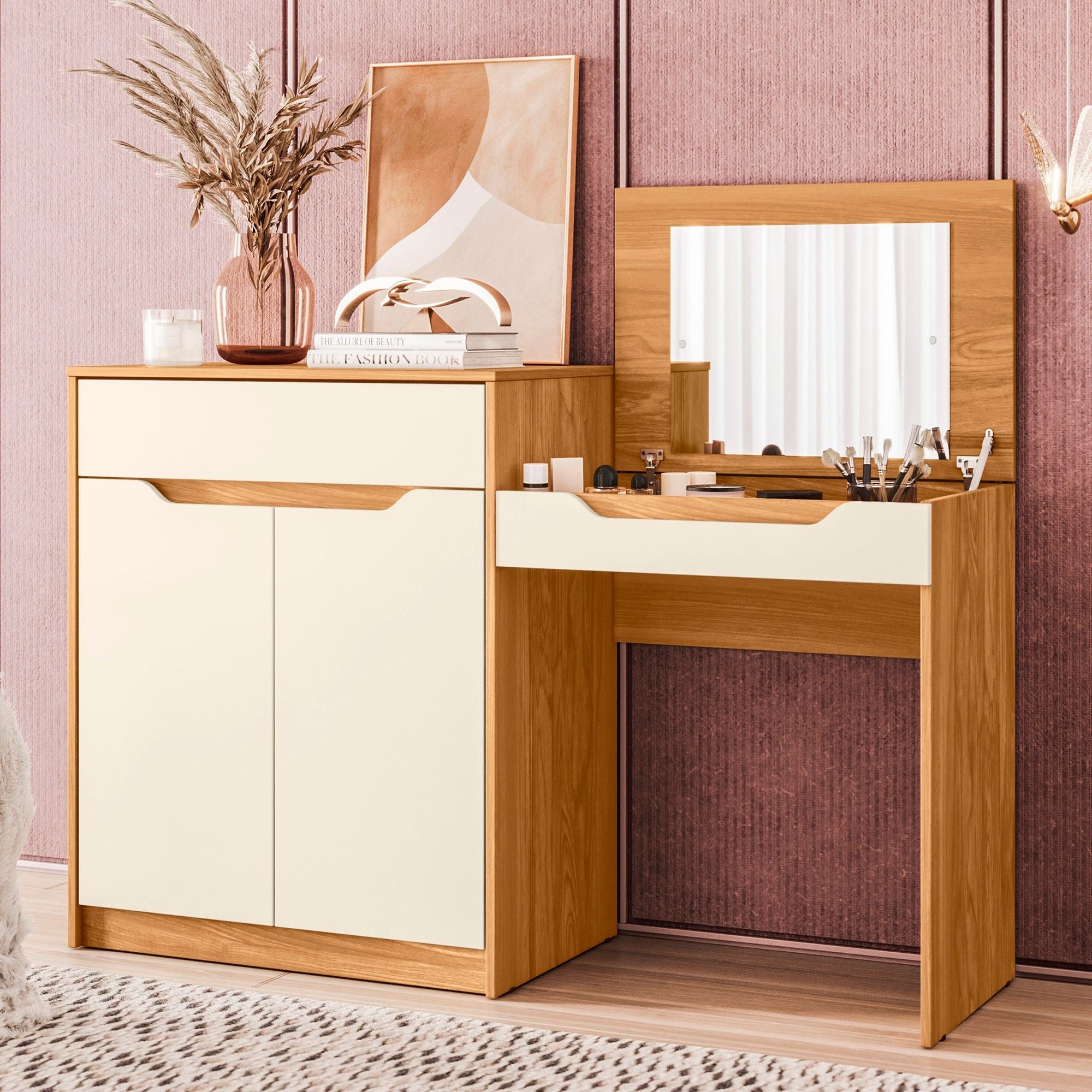 Trend Dresser with Drop-down Mirror