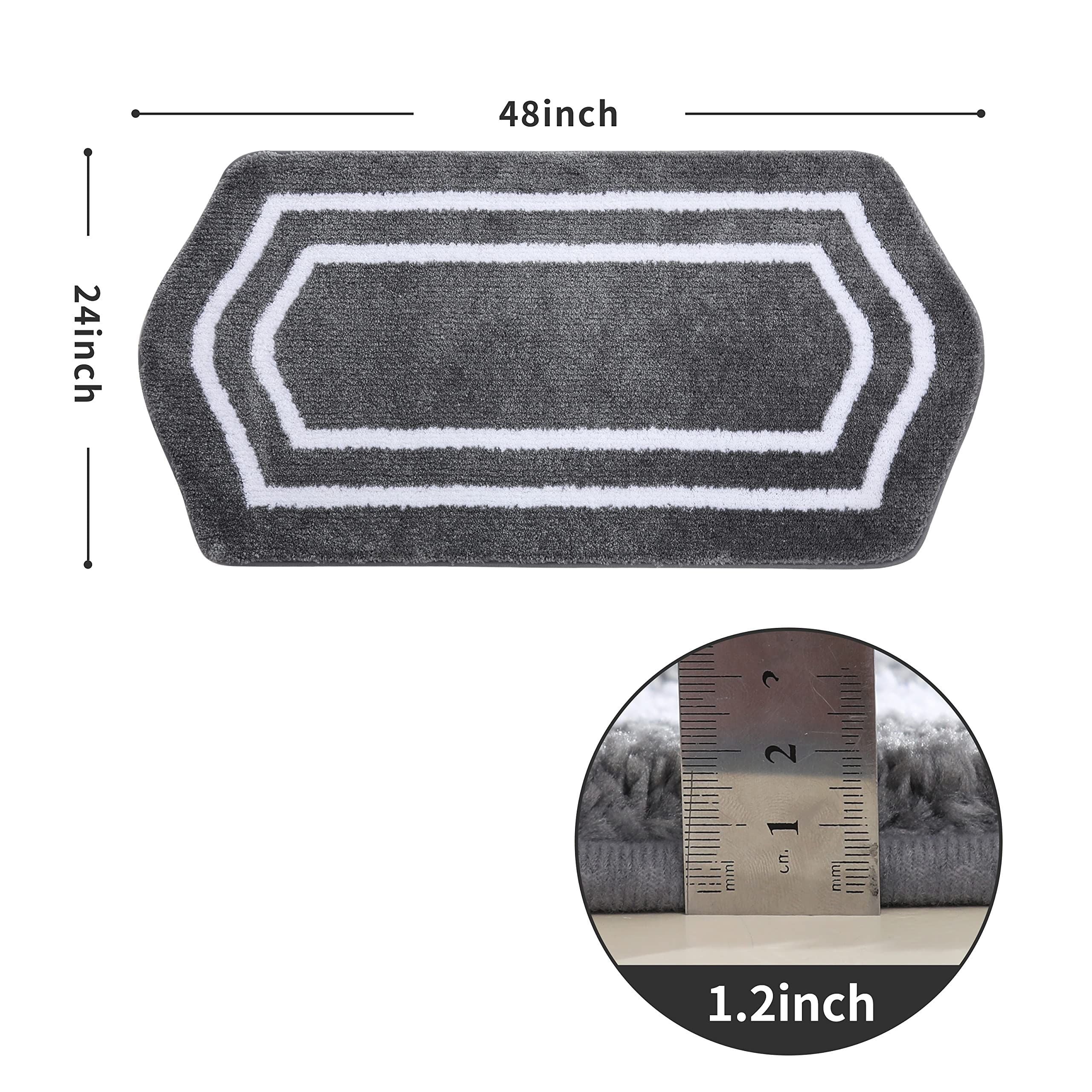 AIESY® Extra Thick Linen Anti-Slip Soft Bath MatsPremium Long Microfiber Bathroom Runner Rug | Luxury Shaggy Floor Mat with Ultra-Absorbent Pile and Non-Slip TPR Backing