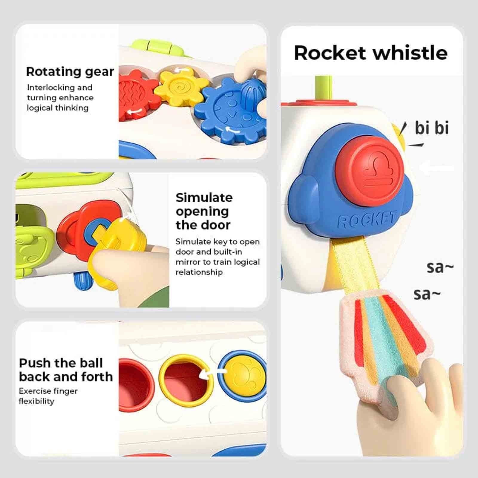 Activity Cube Busy Cube Montessori Sensory Toys Children Gift for Toddlers 1-3