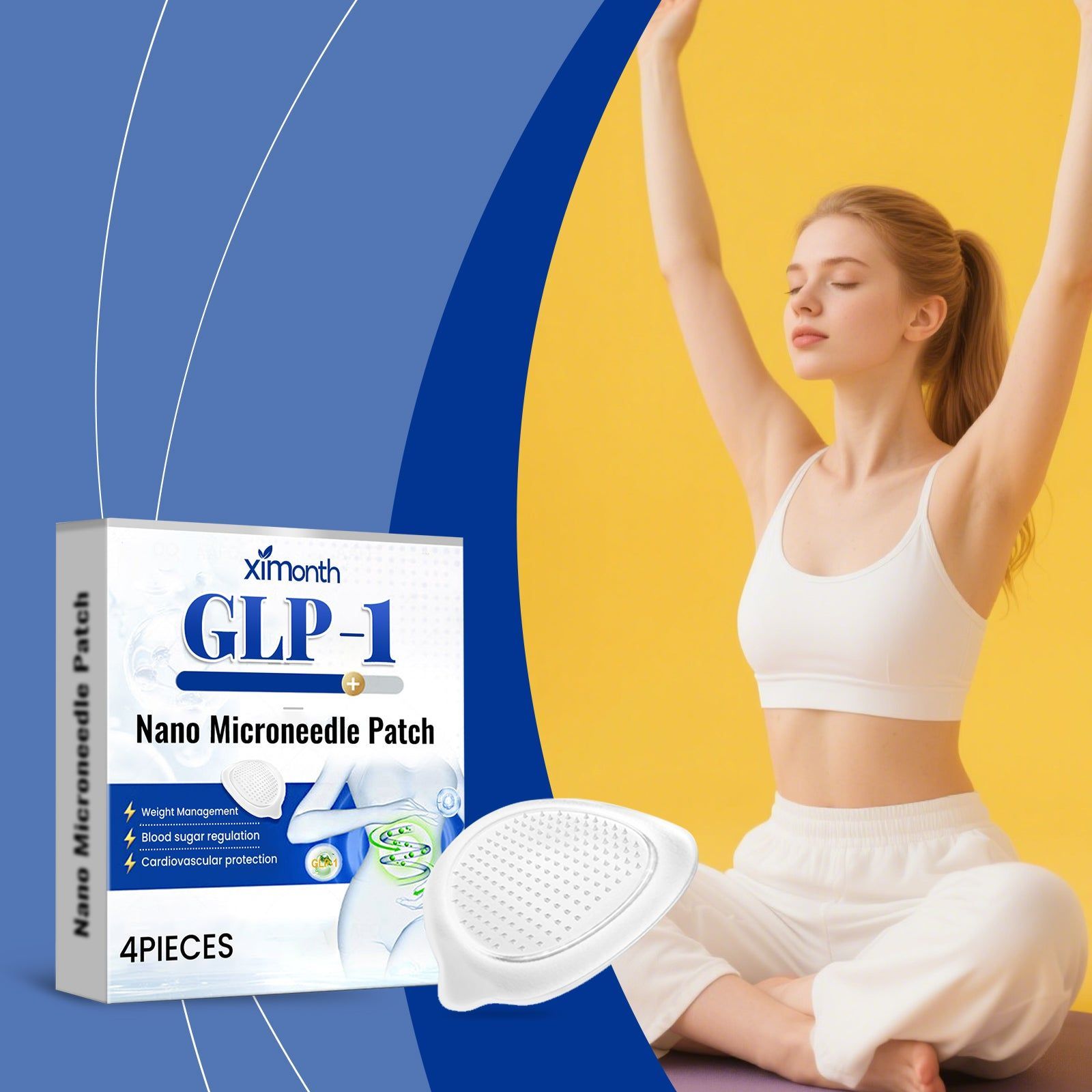 Body Care Patches, Fat Burner, Appetite Control, Slimming, Natural, Easy to Use ,4 pieces