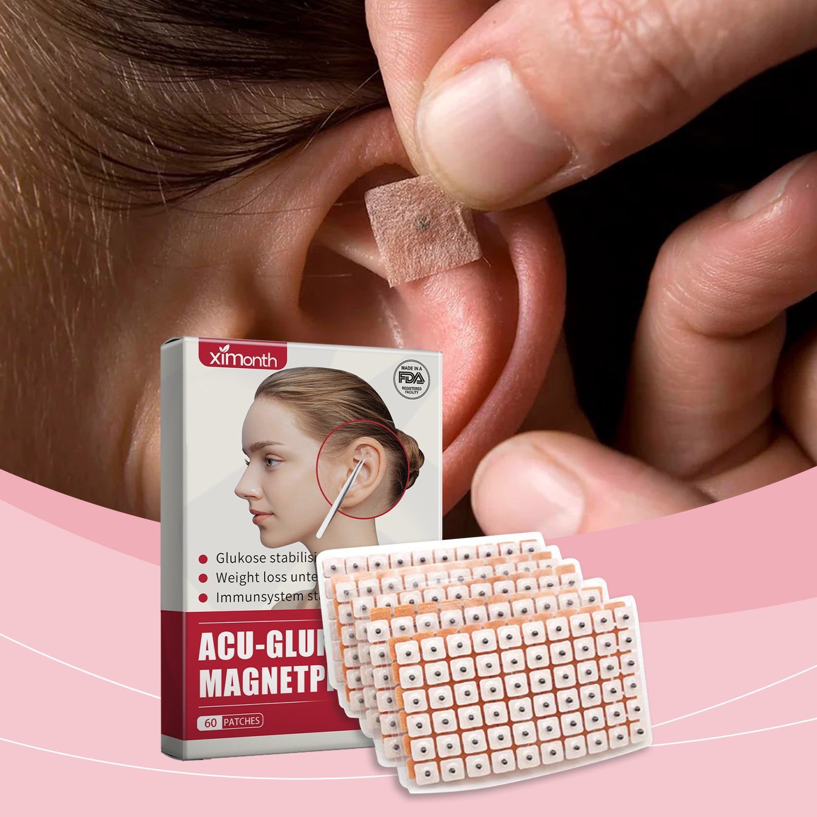 Auricle Care Ear Patch, Gentle, Waterproof, Skin-Friendly, Comfort, Vitality, Easy to Use ,60 patches