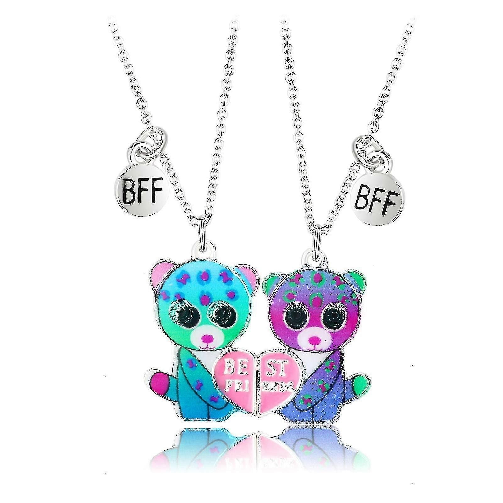 2pcs Matching Necklace For Best Friends Personalized Magnet Heart Pendant zxin