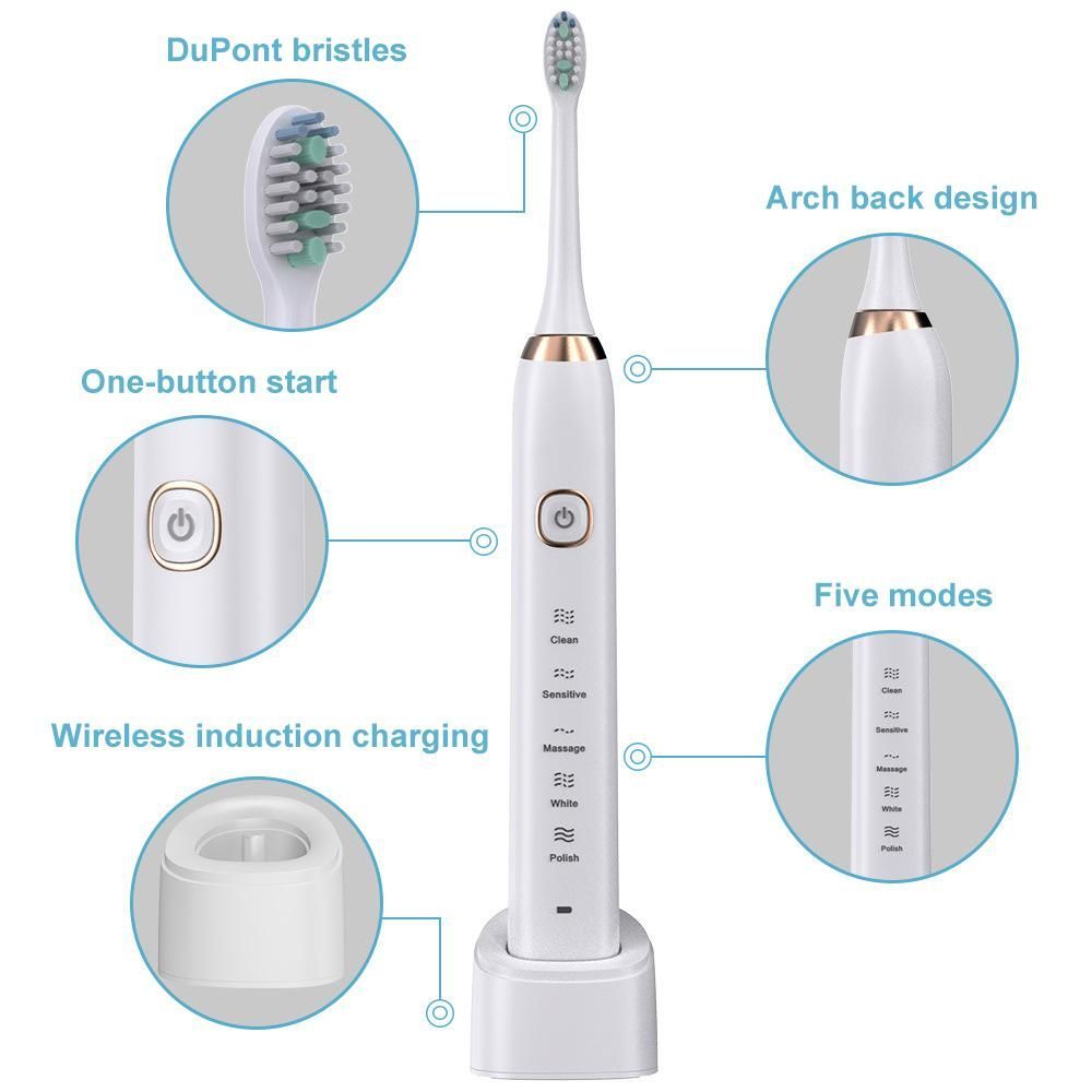 فرشاة أسنان كهربائية صوتية Sarmocare S100 مقاومة للماء بمعيار IPX7