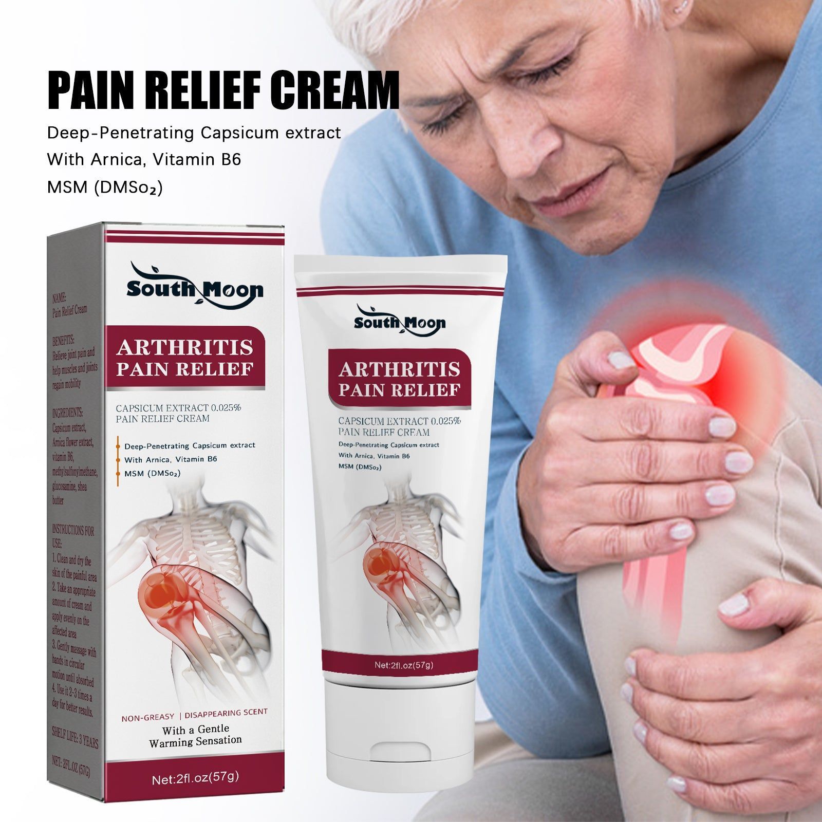 Relieve Joint Pain Fast, Pain Relief Cream for Joints, Knees, Neck, Hands, Feet ,57g