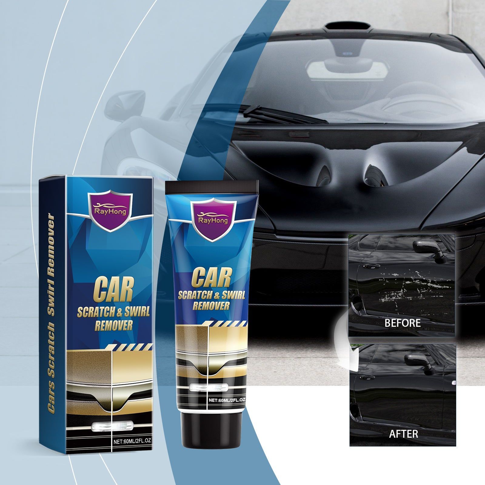 Car Scratch Repair Cream, Fix Scratches, Swirls, Paint Touch Up, Easy Car Care ,60ml