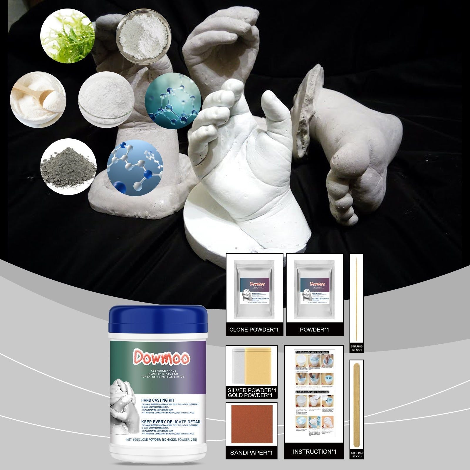 Create Stunning DIY Hand Models, Capture Memories, Perfect Gift, Easy 3D Clone Kit ,1set