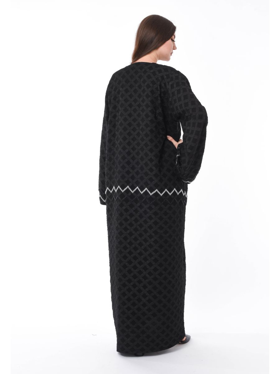MOiSTREET Jacquard Exotic Abaya with Hand Embroidery