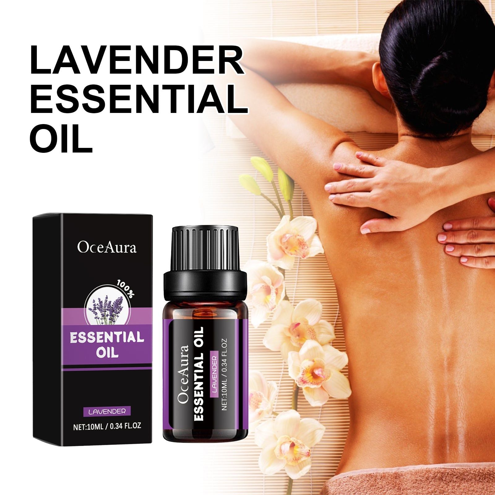 Lavender Essential Oil for Body Care, Moisturizing, Whitening, Relaxing, Skin Firming ,10ml/box
