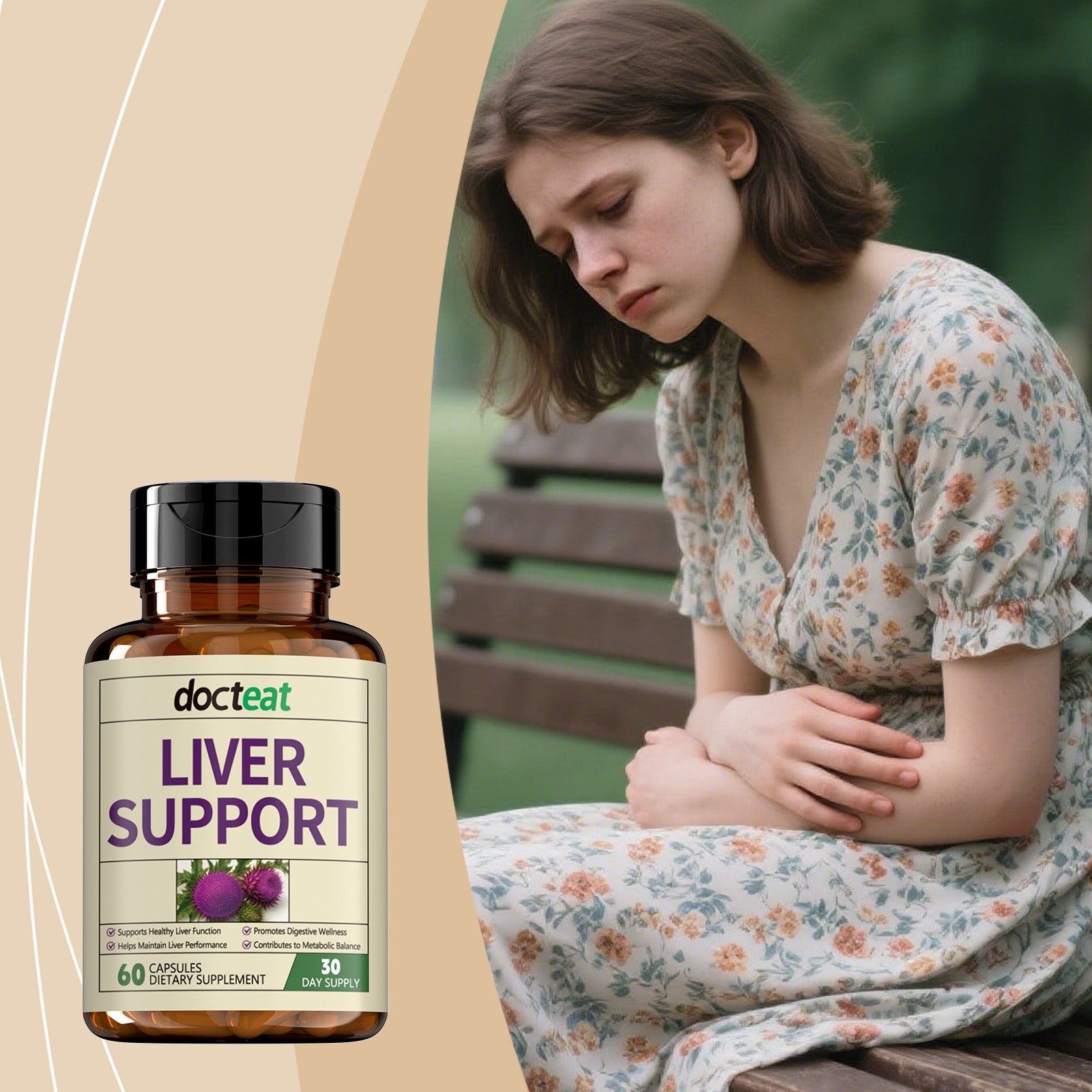 Boost Liver & Body Care, Antioxidant Support, Relieve Discomfort Naturally ,60 capsules