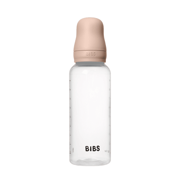 BIBS Glass Baby Bottle Round Latex 240 ml (3-6m Blush)