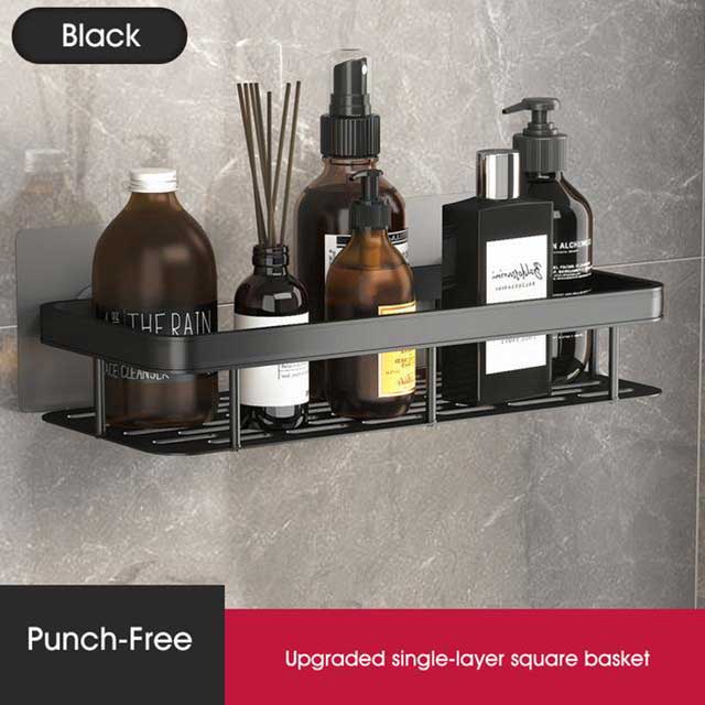 No-Drill Wall Mount Corner Shelf Shower Storage Rack Holder – Easy Install Bathroom Organizer