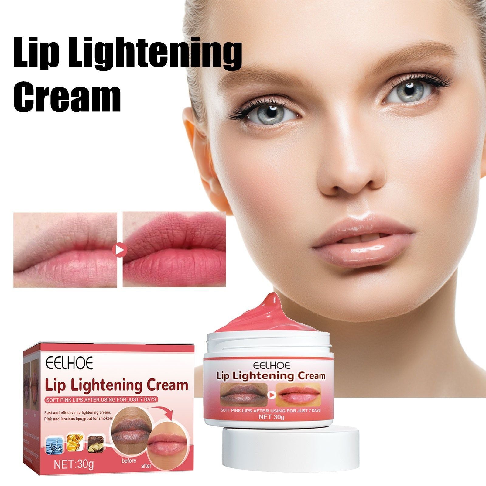 Brighten Lips Naturally, Hydrating Lip Balm, Anti-Crack Repair, Moisturizing Gloss ,30g