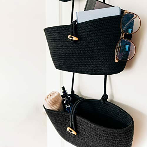 3 Tiers Cotton Rope Woven Wall Hanging Storage Basket Over The Door Hanging Organizer